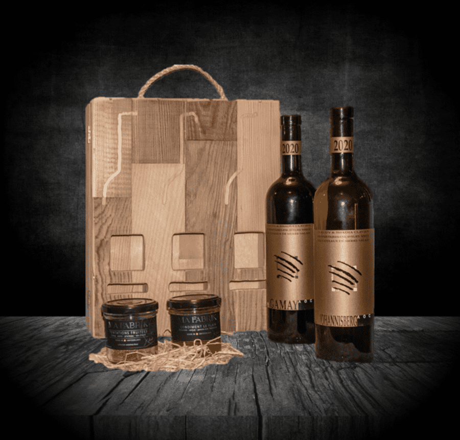 Coffret cadeau - cave des champs, claudy clavien, shadia clavien, domaine viticole, vignoble, vignerons indépendants, chai, raisins, vin rouge, vin blanc, AOP, viticulture, œnologie, domaine viticole sierre, domaine viticole valais, vin valais, vin sierre, sierre, miège, valais