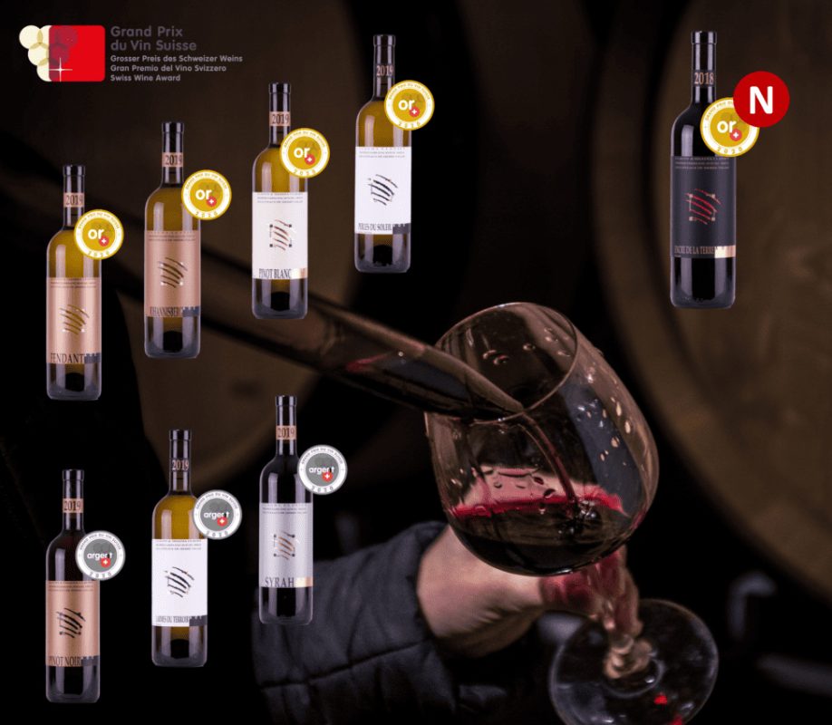 Distinctions 2023 des vins du Domaine Claudy Clavien en Valais