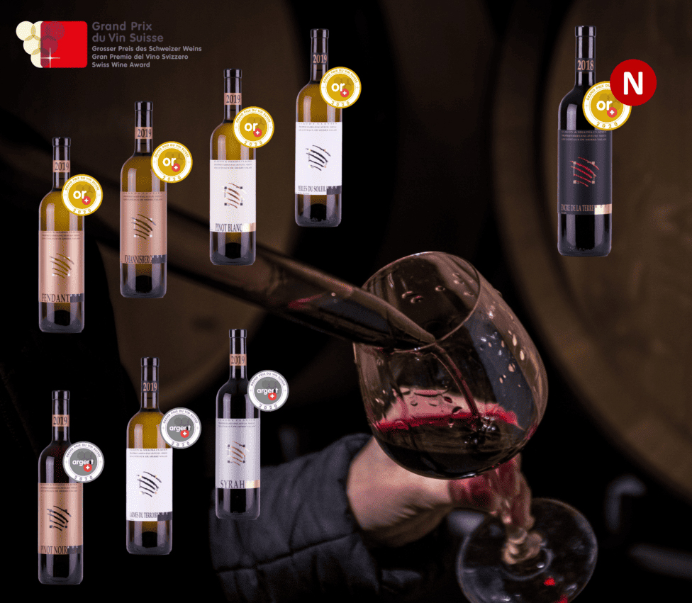 Distinctions 2023 des vins du Domaine Claudy Clavien en Valais